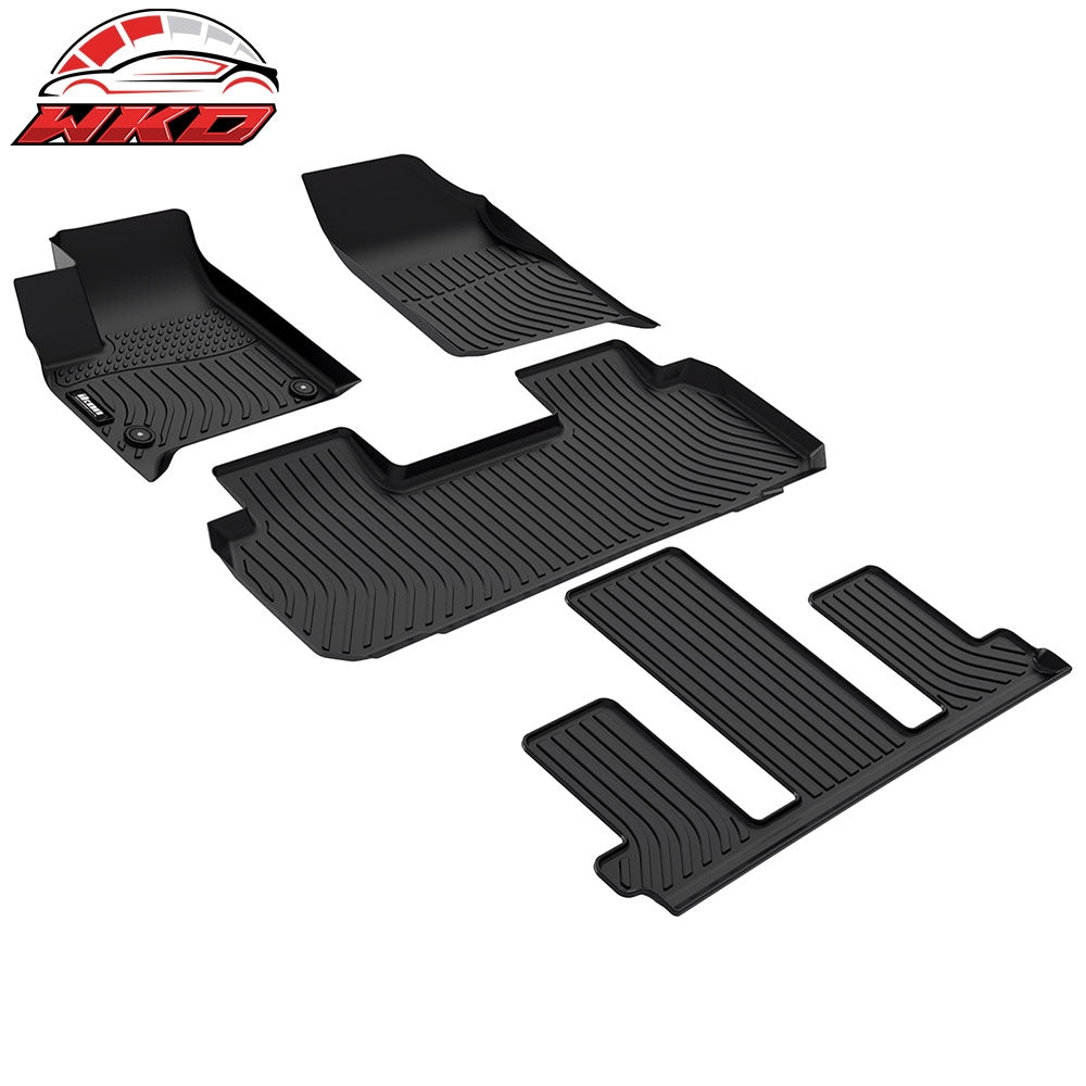 Fits 18-24 Chevy Traverse Limited 7-Seat 3D Floor Mats All Weather TPE Carpet