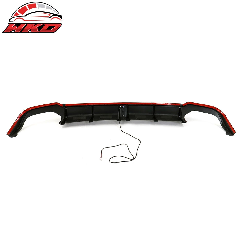 Fits 18-22 Honda Accord Sport LED Rear Bumper Lip Diffuser Spoiler Gloss Black
