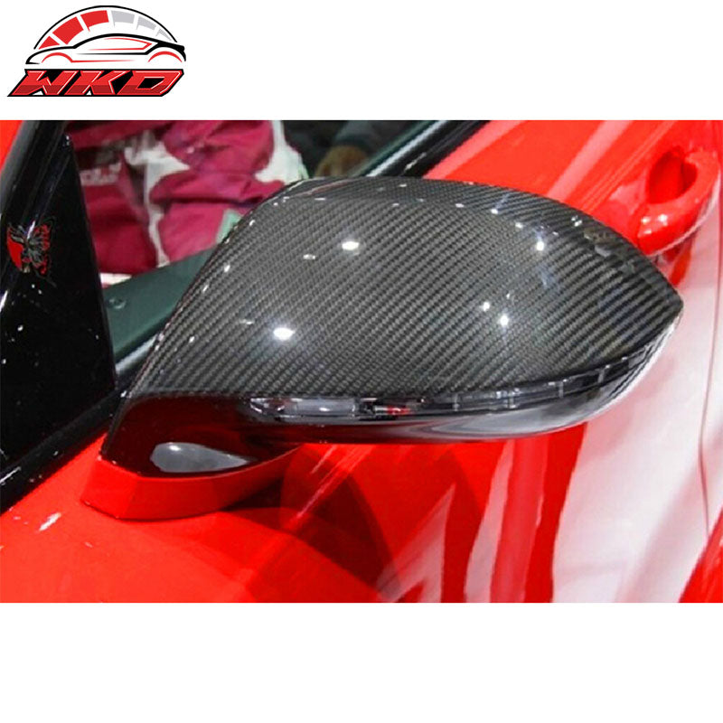 Fits 12-18 Audi A7 4G8 Sedan JC Style 2PCS Side Mirror Covers Matte Carbon Fiber