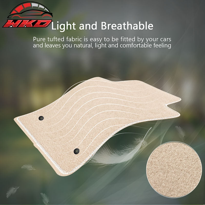 Fits 15-18 Audi Q3 4PCS Floor Mats Anti-slip Carpets Nylon Beige