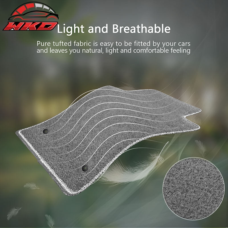 Fits 15-18 Audi Q3 4PCS Floor Mats Carpets Set Nylon Grey Gray