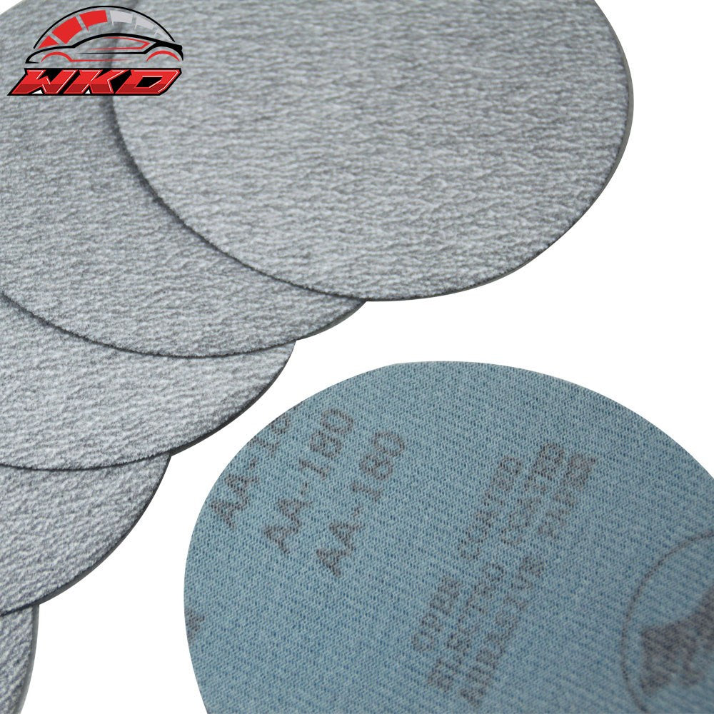 100PC 5Inch 127mm 180 Grit Auto Sanding Disc No Hole Sandpaper Sheets Sand Paper