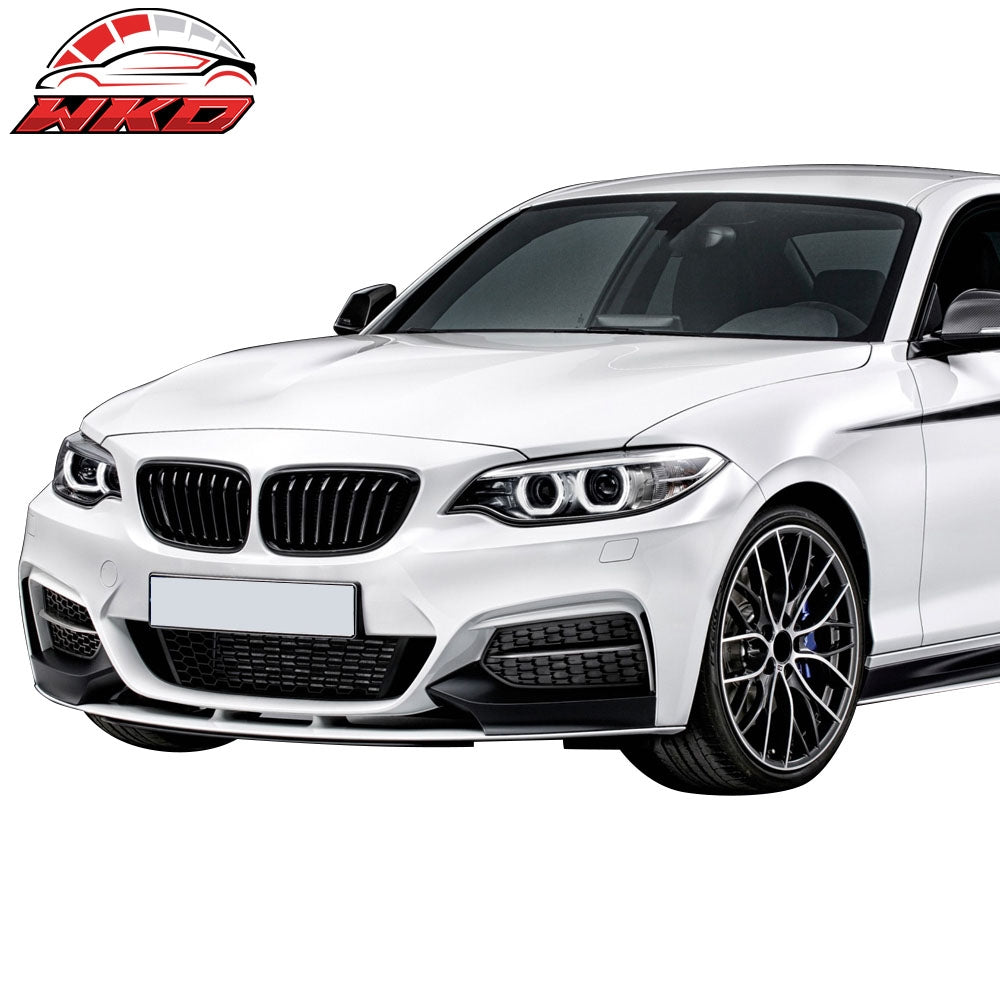 Fits 14-21 BMW F22 F23 2-Series MP Style Front Bumper Cover W/Mesh Grille Cover