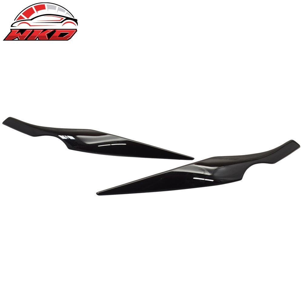 Fits 06-11 BMW E90 3-Series Sedan Headlight Eyebrows Eyelids Painted #475 Black