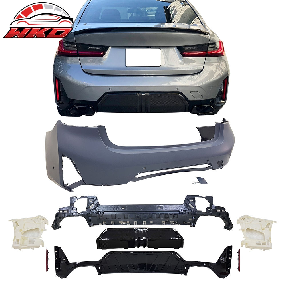 Fits 23-26 BMW G20 3-Series LCI M340i MP Style Rear Bumper w/ Park Sensor Hole