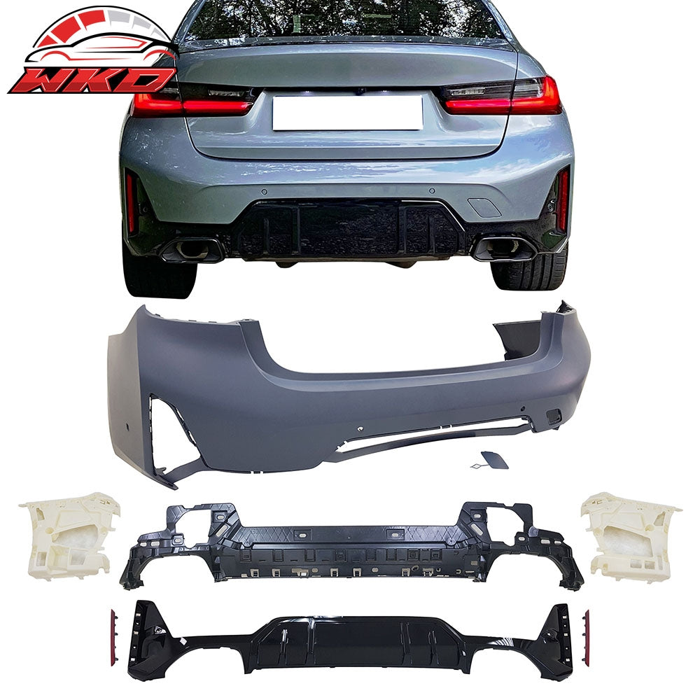 Fits 23-24 BMW G20 3-Series LCI M340i M-Sport Rear Bumper w/ Park Sensor Hole