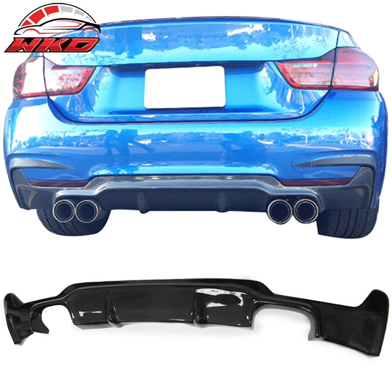 Fits 14-20 BMW F32 F33 3D Style Rear Bumper Lip Diffuser Matte Carbon Fiber