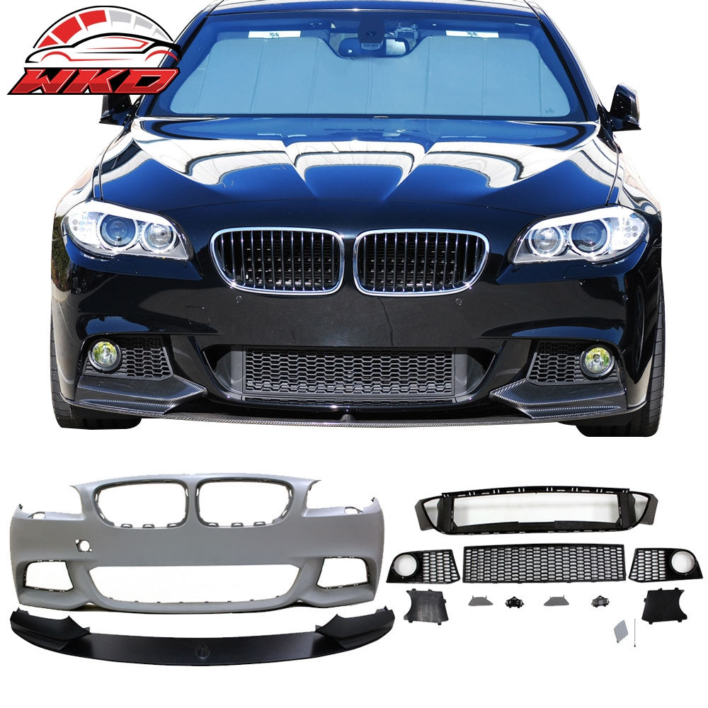 Fits 11-16 5-Series F10 4Dr M-P Style Front Bumper Fog Cover Polypropylene