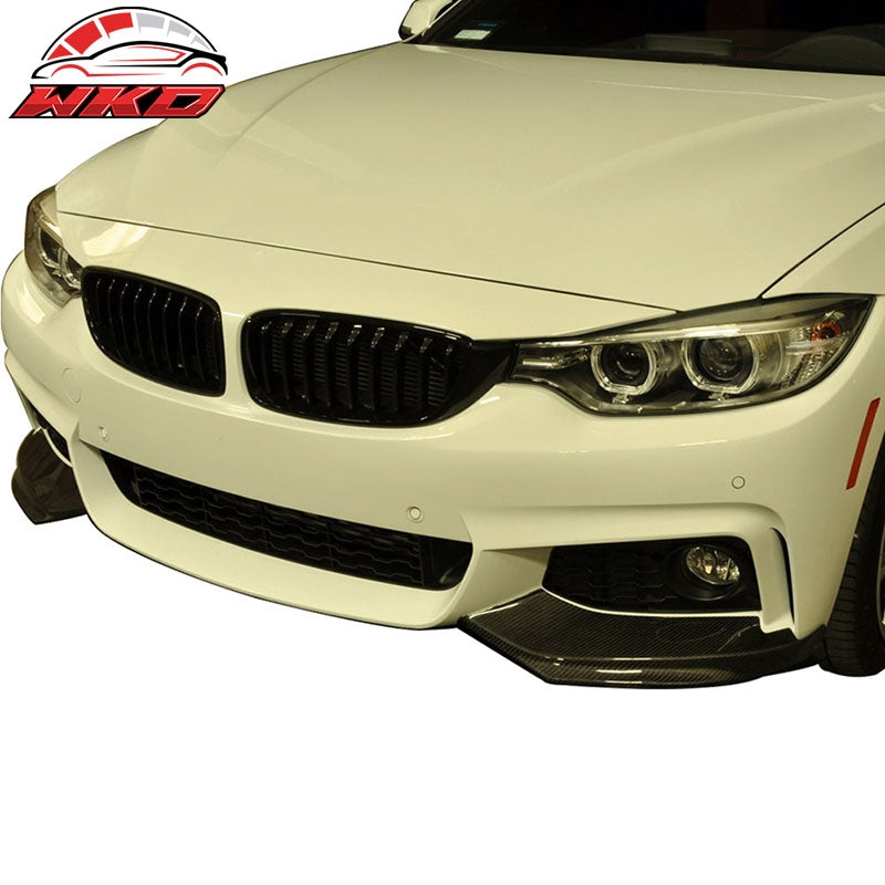Fits 14-20 BMW F32 F33 F36 4-Series M Sport Front Bumper Lip Matte Carbon Fiber