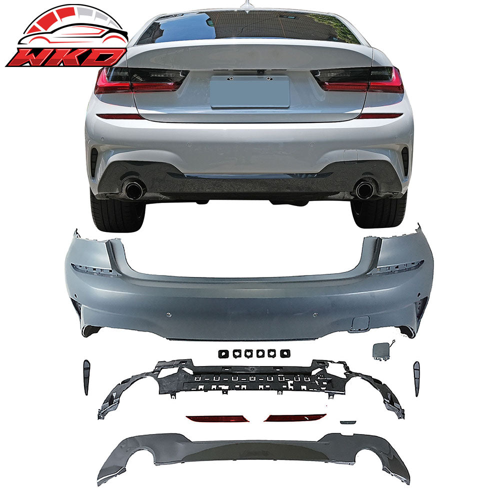 Fits 19-22 BMW G20 3 Series Sedan 4DR M-Tech Rear Bumper Cover Conversion W/ PDC