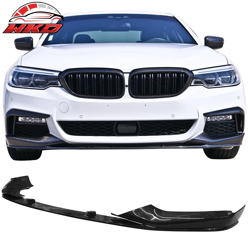 Fits 17-20 BMW G30 5 Series M-Tech MP Style Front Bumper Lip Matte Carbon Fiber