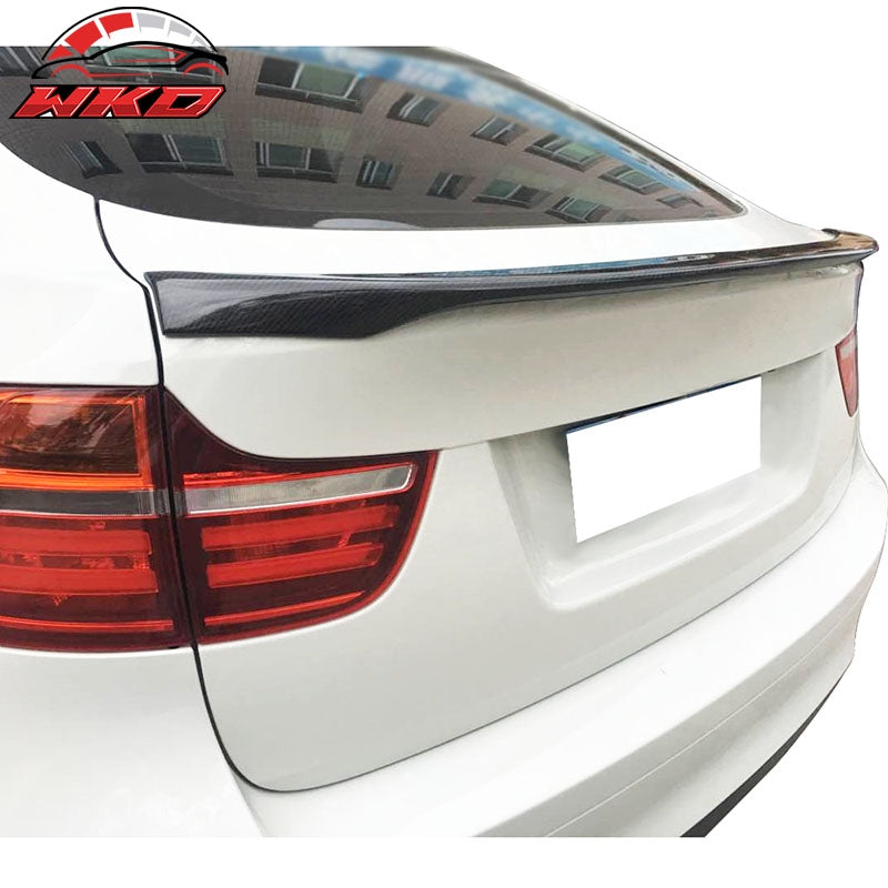 Fits 08-14 BMW X6 E71 P 2 Style Rear Trunk Spoiler Wing Lip Matte Carbon Fiber