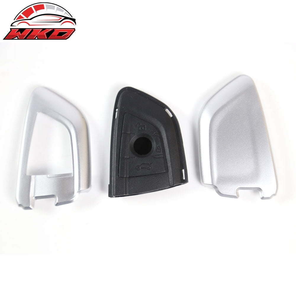 Fits BMW Car Smart Remote Key Fob Shell Holder Case Cover Silver