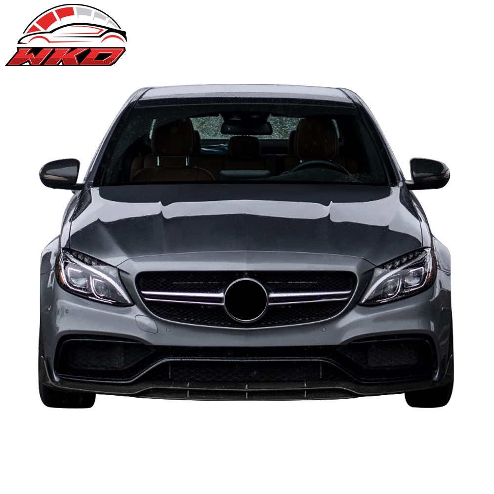 Fits 19-20 Benz C-Class W205 Front Bumper Lip Spoiler Splitter Unpainted - PU