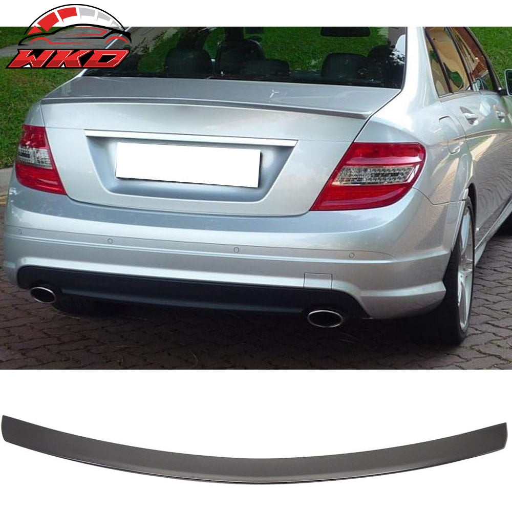 For 08-14 Benz C-Class W204 Sedan 4-Door Rear Trunk Spoiler Wing Unpainted ABS