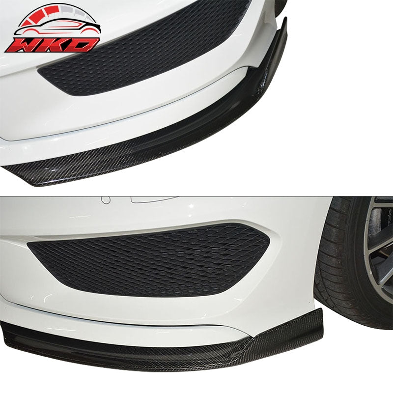 Fits 13-16 Benz CLA C117 PIE Front Bumper Lip Winglets 2PCS Matte Carbon Fiber