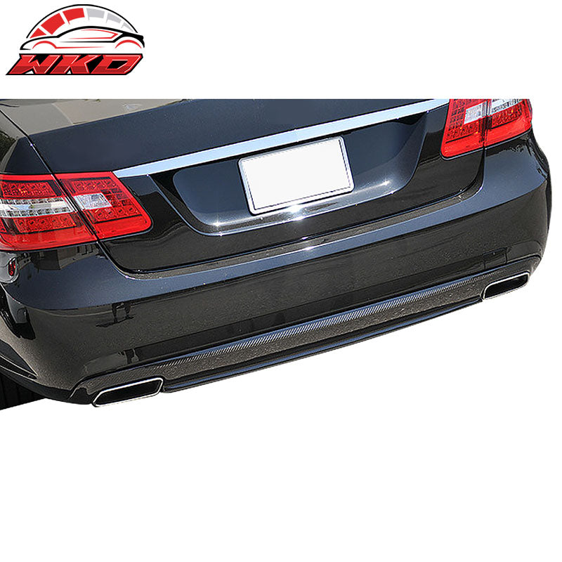 Fit 10-13 Benz E-Class W212 OE Style Rear Bumper Lip Diffuser Matte Carbon Fiber
