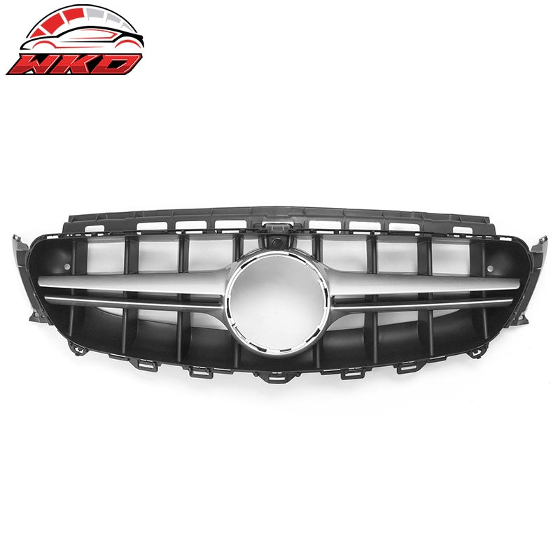 Fits 17-20 Benz E350 E450 E43 W213 E63 Front Upper Grille Unpainted + Sliver PP