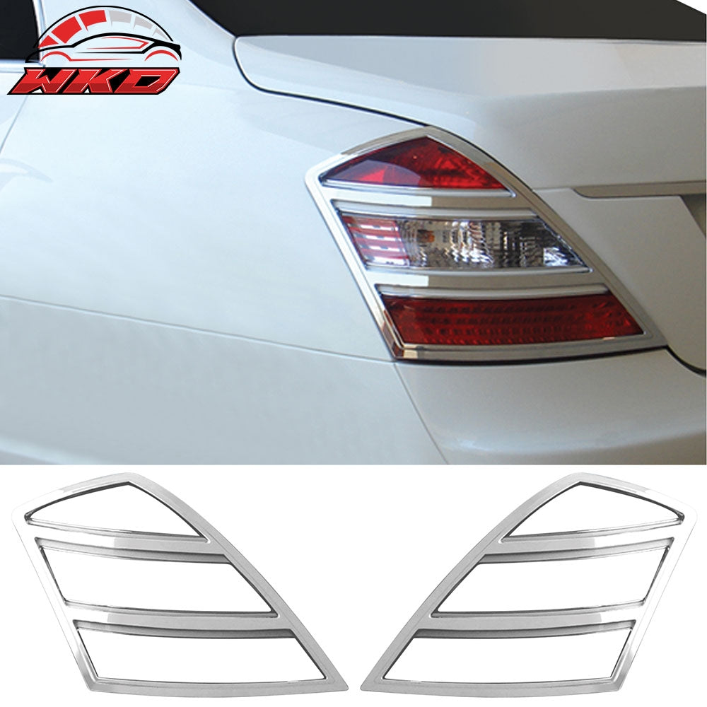 Fits 07-09 Benz W221 S-Class Rear Tail Lights Lamp Bezels Cover Trim ABS Chrome