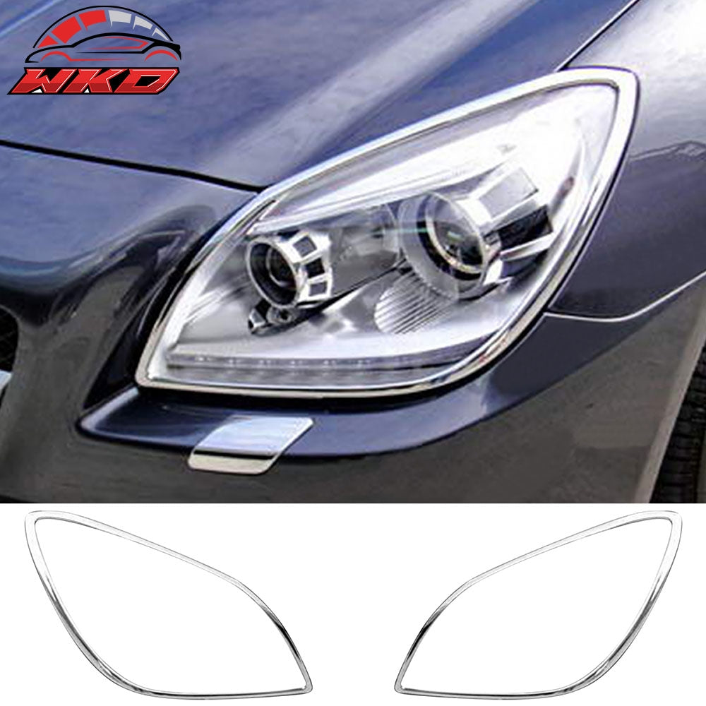 Fits 12-13 Benz SLK-Class-R172 Chrome ABS Front Headlight Bezels Covers 2PCS Set