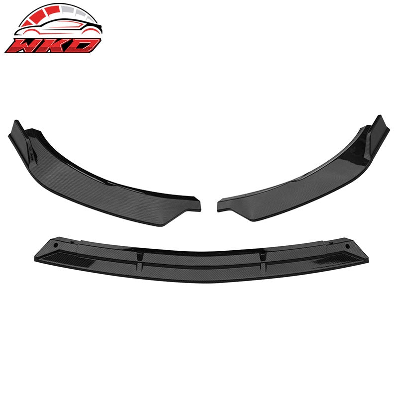 Fits 21-23 Benz W213 E-Class B Style Front Bumper Lip Spoiler Carbon Fiber Print