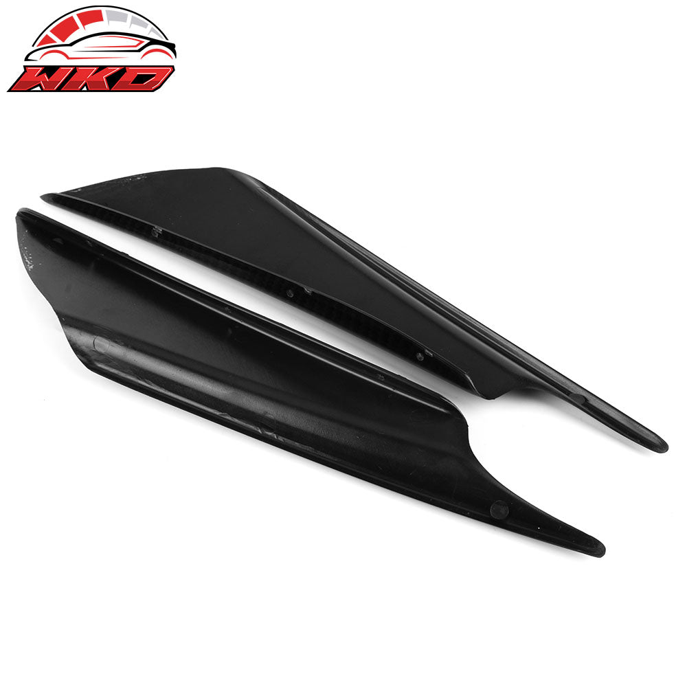 Universal Front Bumper Fin Canards Splitters B Style Carbon Fiber Print 36CM 2Pc