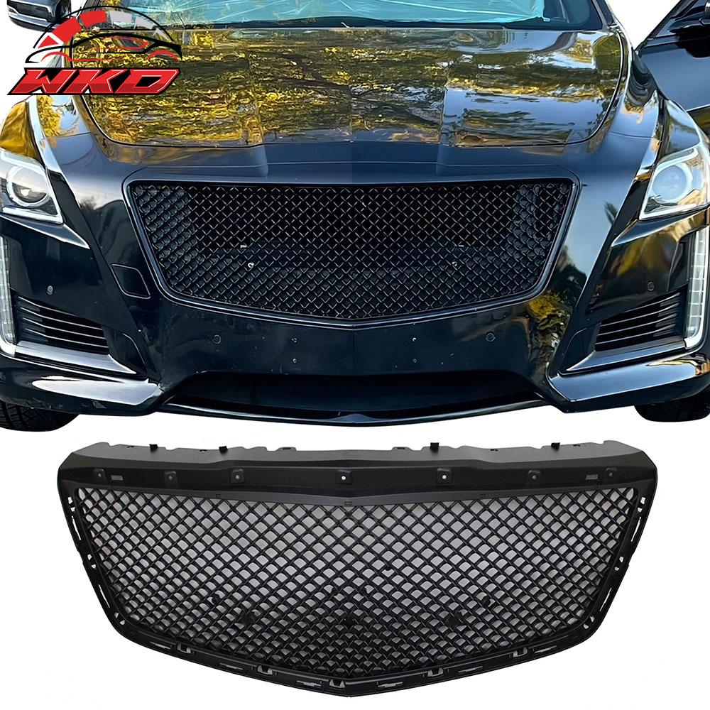 Fits 14-19 Cadillac CTS Sedan 4DR B Style Unpainted Front Bumper Hood Grille ABS