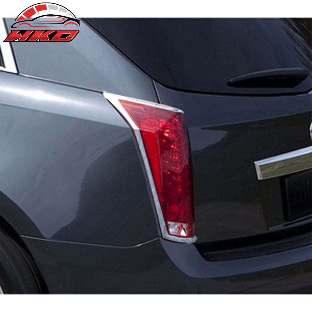 Fits 10-13 Cadillac SRX 2PCS Rear Tail Lights Lamp Bezels Cover Trim ABS Chrome