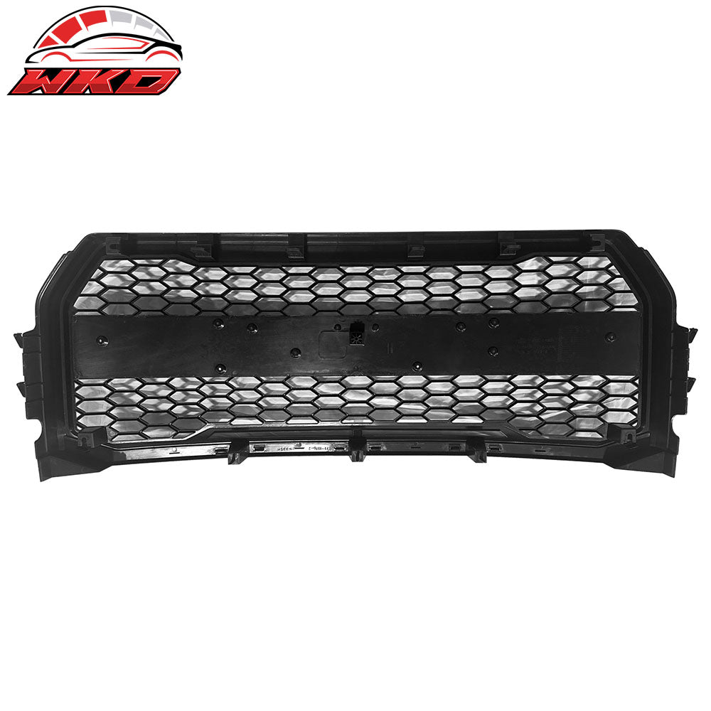 Fits 15-17 Ford F150 Raptor Style W/Letter Recess Front Upper Grille Gloss Black