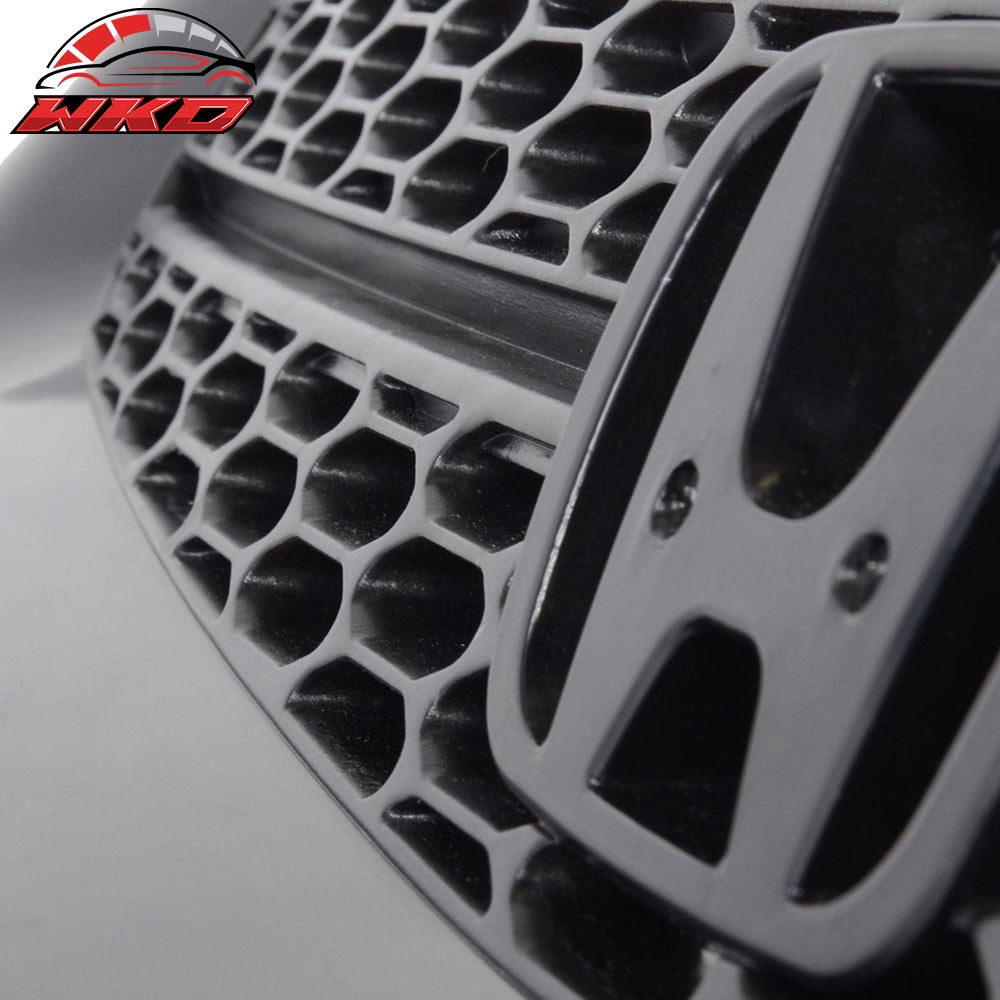 Fit 01-03 Honda Civic RS Style Unpainted Black Front Upper Hood Grille Grill ABS