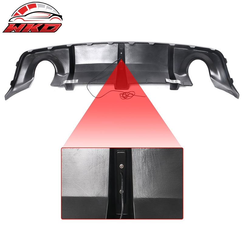 Fits 20-23 Dodge Charger Widebody IKON Rear Diffuser W/LED PP Carbon Fiber Print