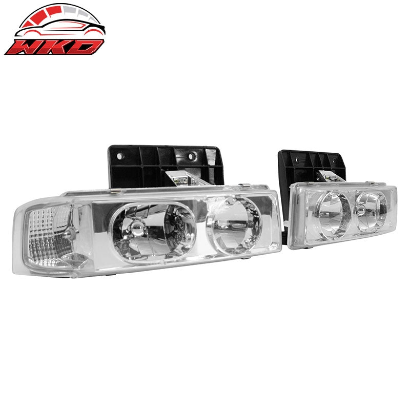 Fits 95-05 Chevrolet Astro Front Headlights Headlamps Assembly W/Clear Lens