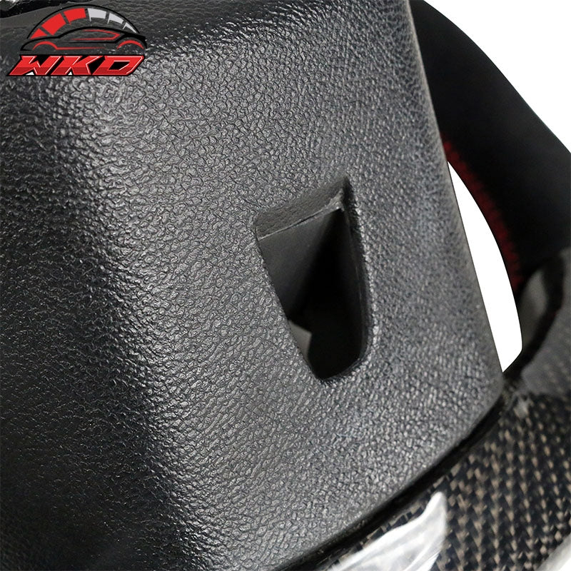 Fit 12-15 Camaro Steering Wheel Carbon Fiber Alcantara Red Stitch & Indicator
