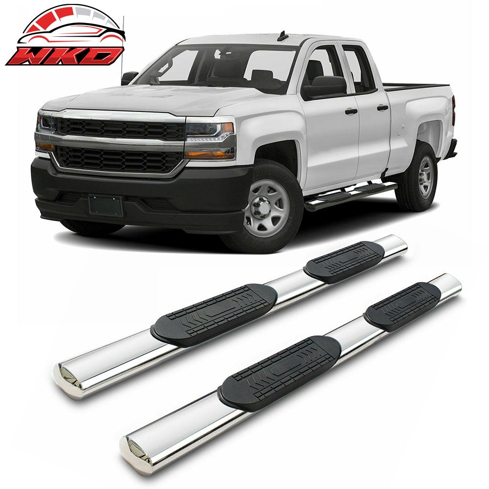 Fits 15-22 Colorado/Canyon Extended Cab 6" Oval Side Step Chrome Silver Nerf Bar