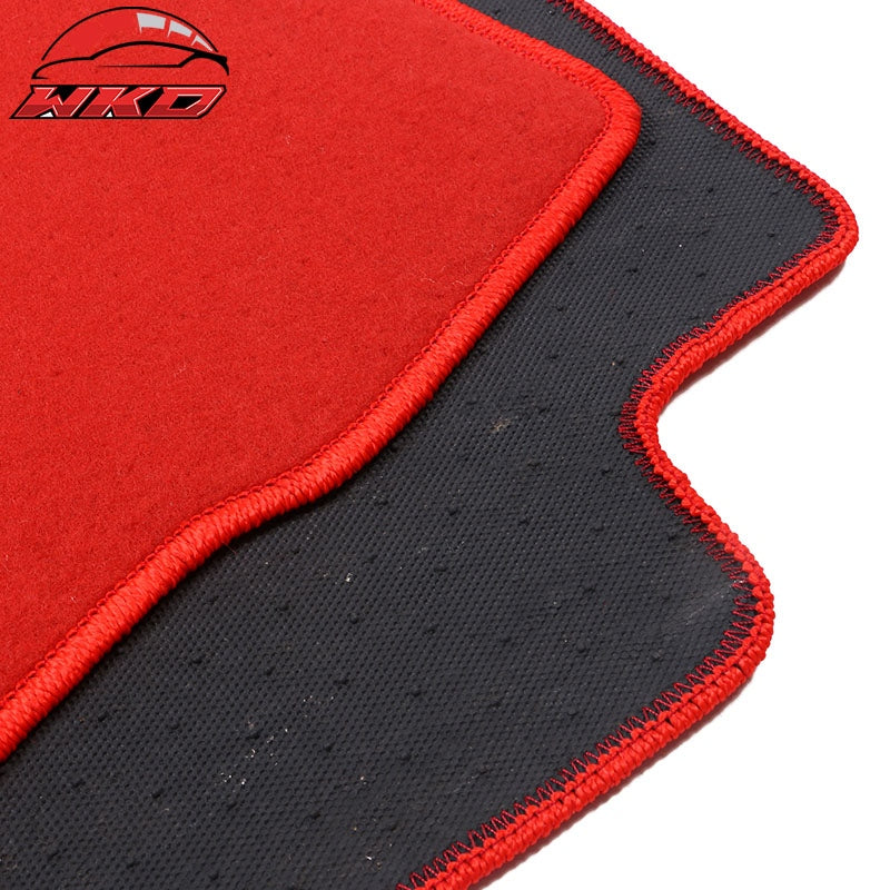 Fits 05-13 Chevy Corvette C6 Car Floor Mats Liner Front Nylon Red Carpets 2PC