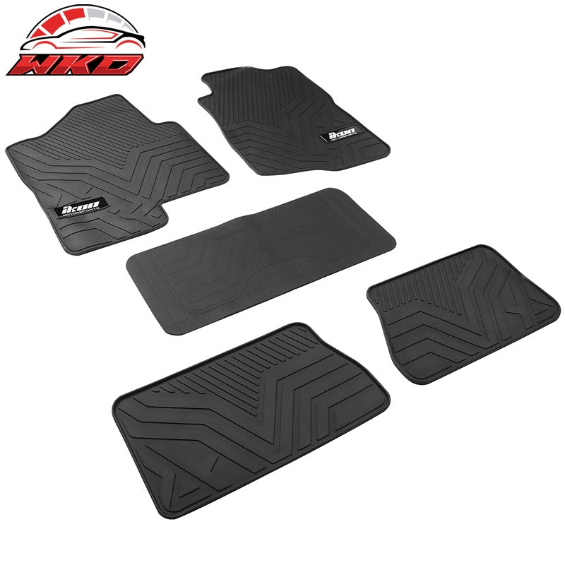 Fits 07-13 Chevy Silverado Latex Floor Mats Liner All Weather Carpets Black 5PC