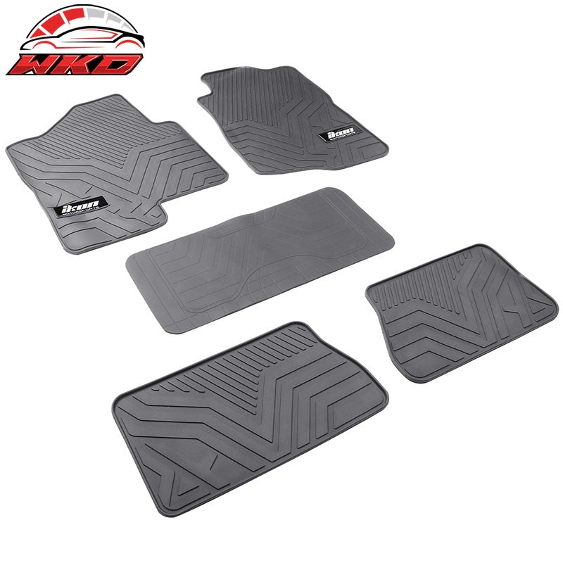 Fits 07-13 Chevy Silverado Latex Floor Mats Liner All Weather Carpets Gray 5PC