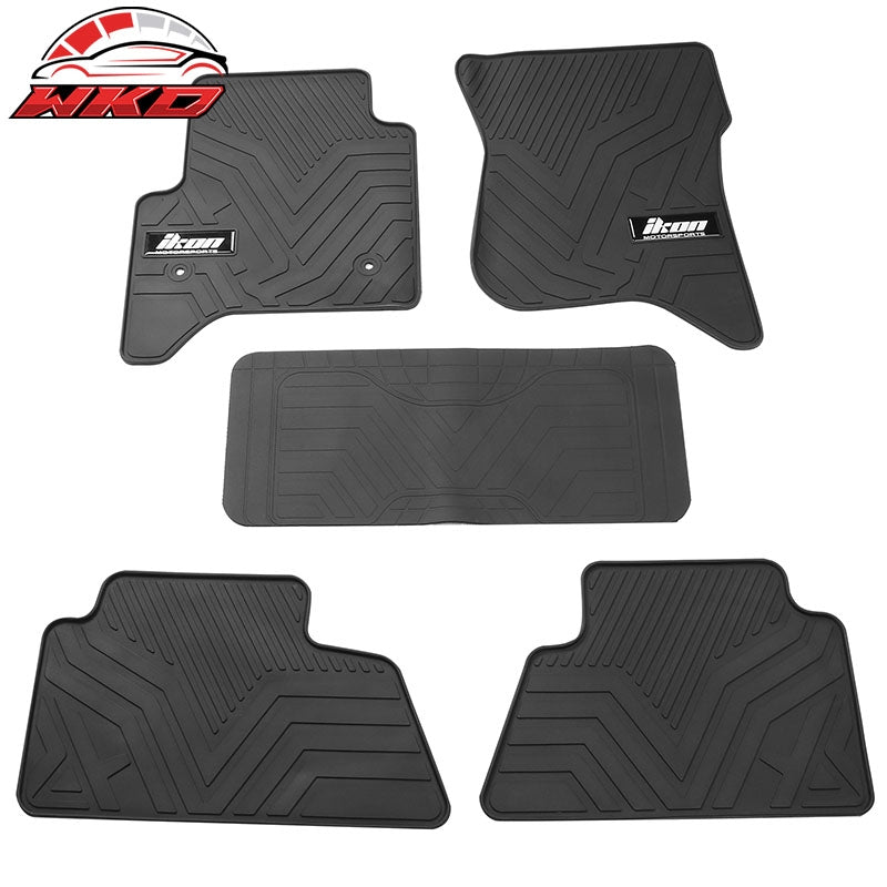Fits 14-18 Chevy Silverado Latex Floor Mats Liner All Weather Carpets Black 5PC