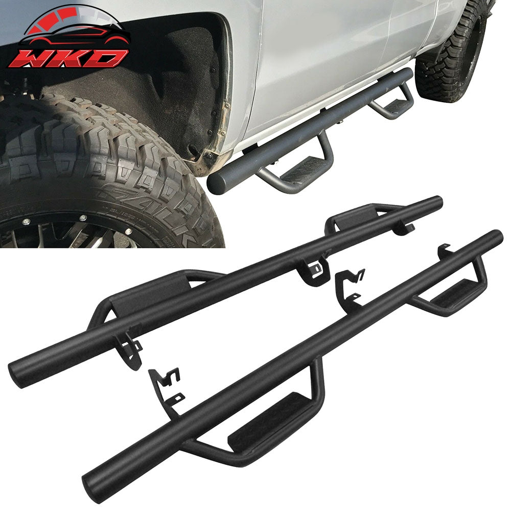 Fits 07-18 Chevy Silverado&GMC Sierra Extended/Double Cab Running Board Nerf Bar