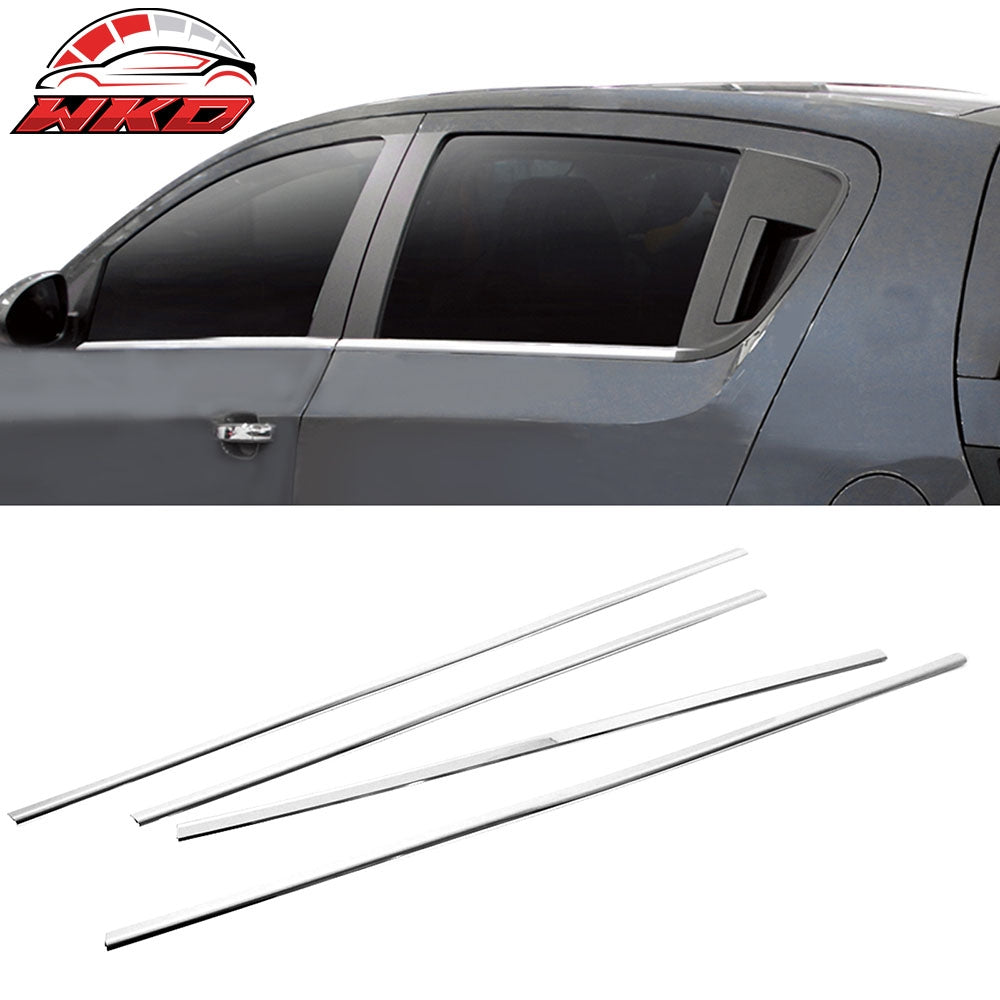 Fits 12-13 Chevrolet Sonic Hatchback 4PC Door Window Molding Trim Sill Seal Belt