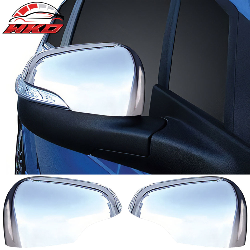 Fits 13-15 Chevrolet Spark 2PC Rearview Side Mirror Cover W/Light Cut Out Chrome