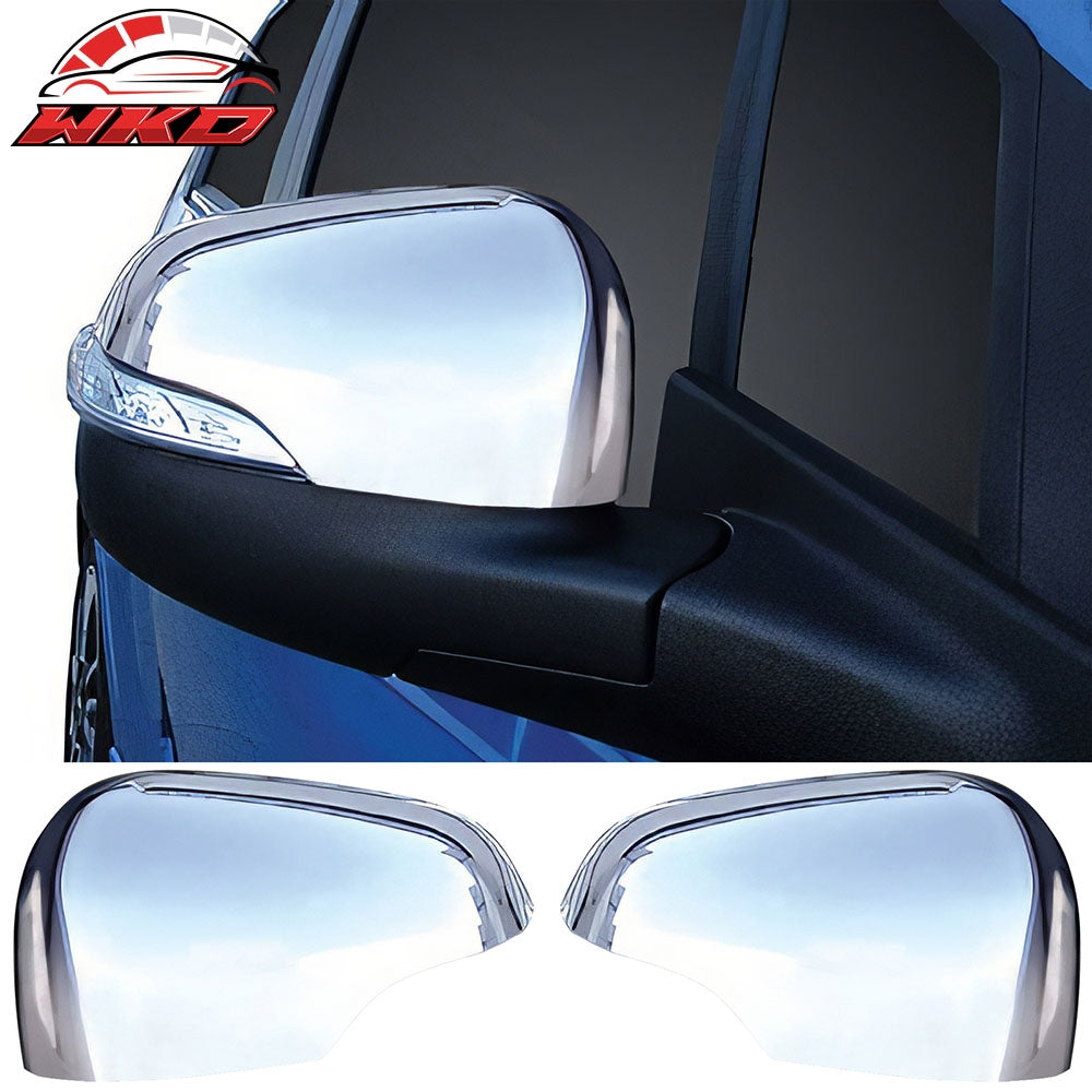 Fits 13-15 Chevrolet Spark 2PC Rearview Side Mirror Cover W/Light Cut Out Chrome
