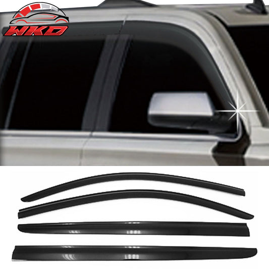 Fits 15-20 Chevy Suburban Window Visor ABS Dark Smoke Sun Rain Guard 4PC Vent