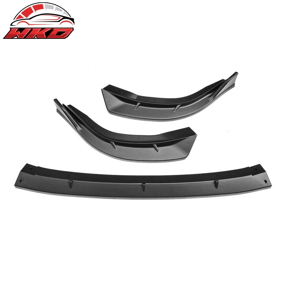 Fits 06-08 Honda Civic Sedan IKON Style Matte Black Front Bumper Lip Spoiler 3PC
