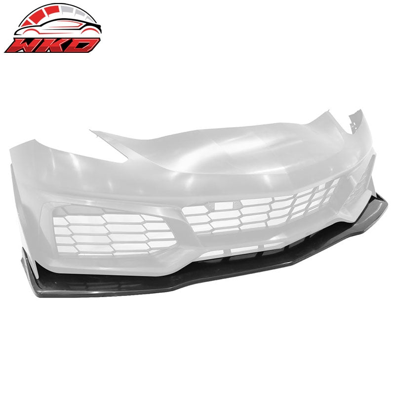 For 14-19 Chevrolet Corvette C7 ZR1 Style Unpainted Front Bumper Lip Spoiler ABS