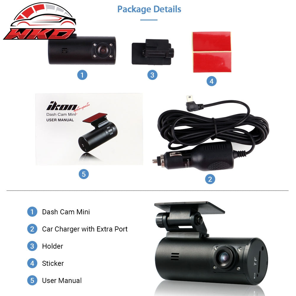 Dash Cam Mini A110 720P 120∼ Car DVR Camera Video Recorder Night Vision G-Sensor