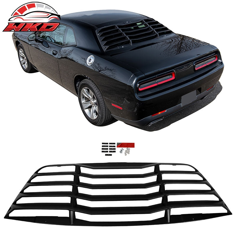 Fits 08-23 Dodge Challenger Window Louver Rear Sun Shade Cover Matte Black ABS