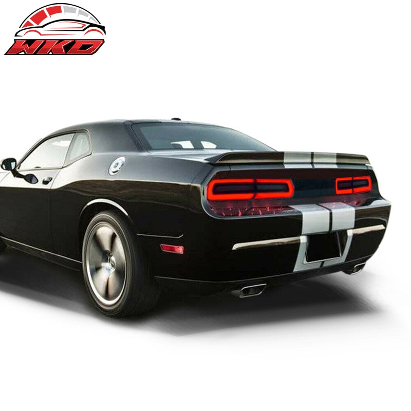Fits 08-14 Dodge Challenger Sequential Turn Signal LED Tail Lights 2PC - Smoke