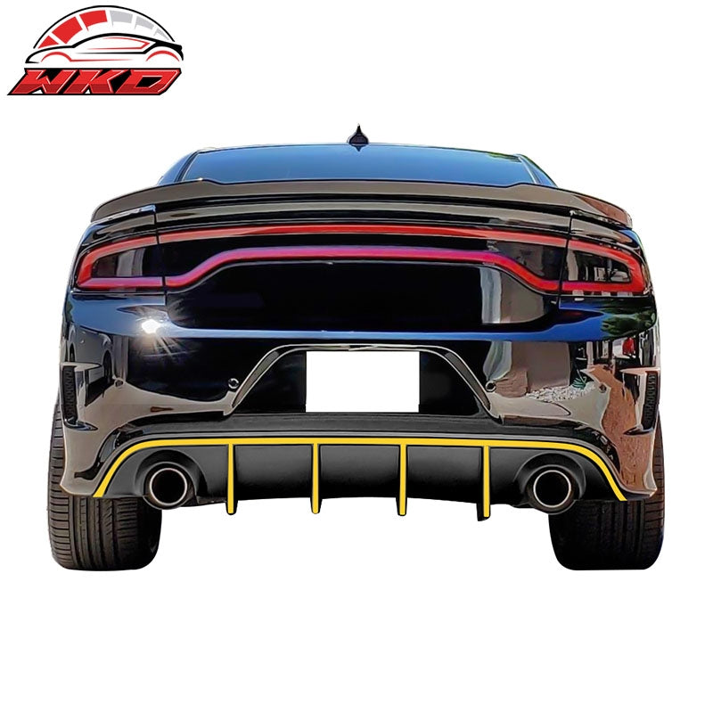 Fits 15-23 Dodge Charger SRT OE Style Rear Diffuser with Yellow Reflective Tape