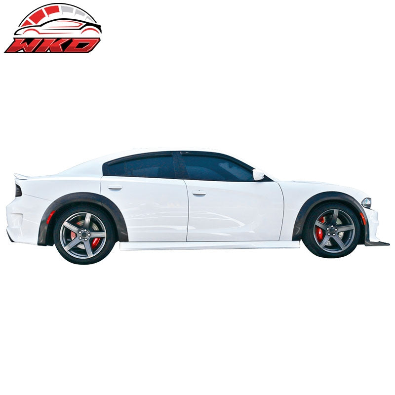 Fits 15-23 Dodge Charger Widebody Style Unpainted Black Fender Flares 10PC ABS